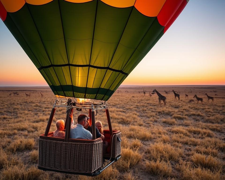 Ballon Startvorbereitung Serengeti